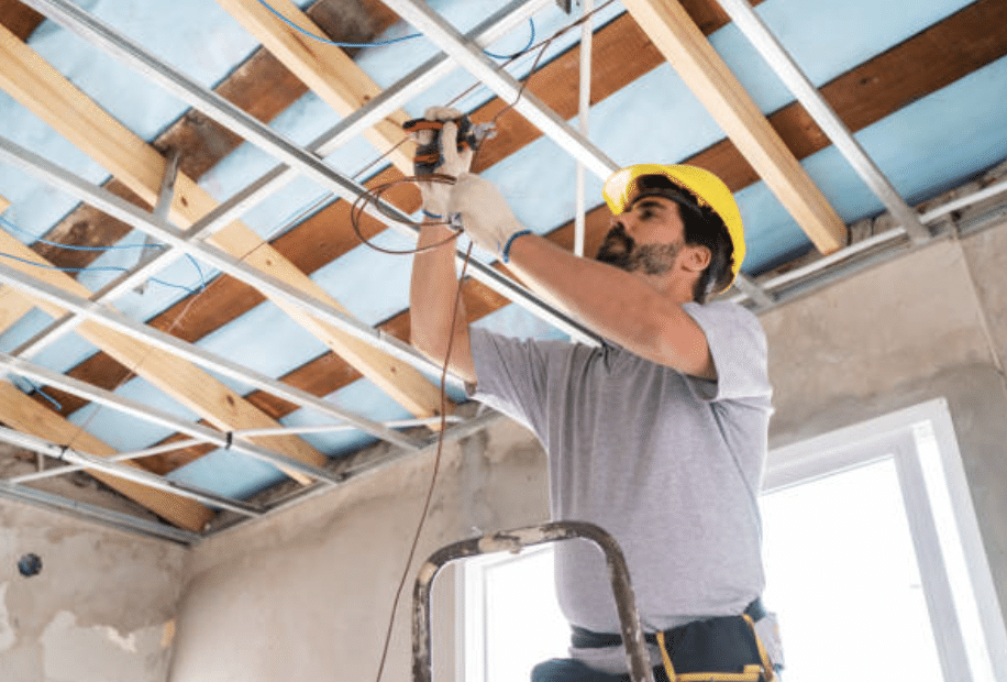 electrician installing a home electric system